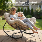 SWITTE Outdoor Papasan Rocking Chair, Oversized Patio Egg Chair - Image 8