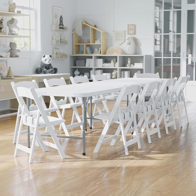 Flash Furniture HERCULES Kids White Resin Folding Chair - Image 2