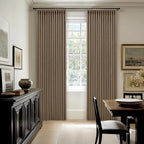 Latte Pleated Linen 100% Blackout 84 Inch Curtains - Image 9