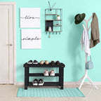 Homemaid Living Bamboo 3 Tier Shoe Rack Bench, Premium Shoe Organizer or - Image 2