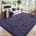 4'x5'3'' Taro Purple Fluffy Soft Area Rug Non-Slip by ModernHomeDecor