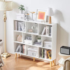LEYAOYAO 10 Cube Bookshelf, 3 Tier Modern Wide Bookcase - Image 7