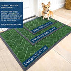 OLANLY Front Door Mat Outside 47x17, All-Season Absorbent Rubber Doormat | Green - Image 2