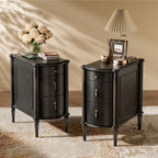 STO'SENSE Nightstand w/Charging Station & 3 Drawers, Pre-Assembled, Vintage by STOSENSE