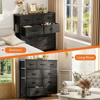 Sweetcrispy 9 Drawer Fabric Dresser Storage Tower - Image 4