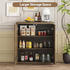 Fluted Sideboard Cabinet with Storage, Mid Century Modern Accent Cabinet - Image 4