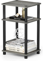 Furinno JUST Side Table Set of 2, 3-Tier Modern End Tables, Open Shelves Night - Image 7