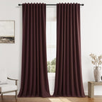 100% Blackout Curtains 90 Inch Length 2 Panels Set by Guken