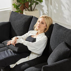 Antetek Set of 3 Teddy Sofa for Living Room, Modern 2 Units Deep Seat Sofa - Image 7