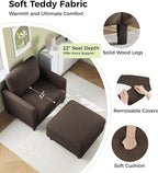 Welzona Sofa Accent Chair with Ottoman, Tool-Free Setup Living Room Accent - Image 4