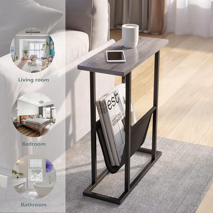 Yusong Narrow Side Table for Small Spaces, Small End Table - Image 5