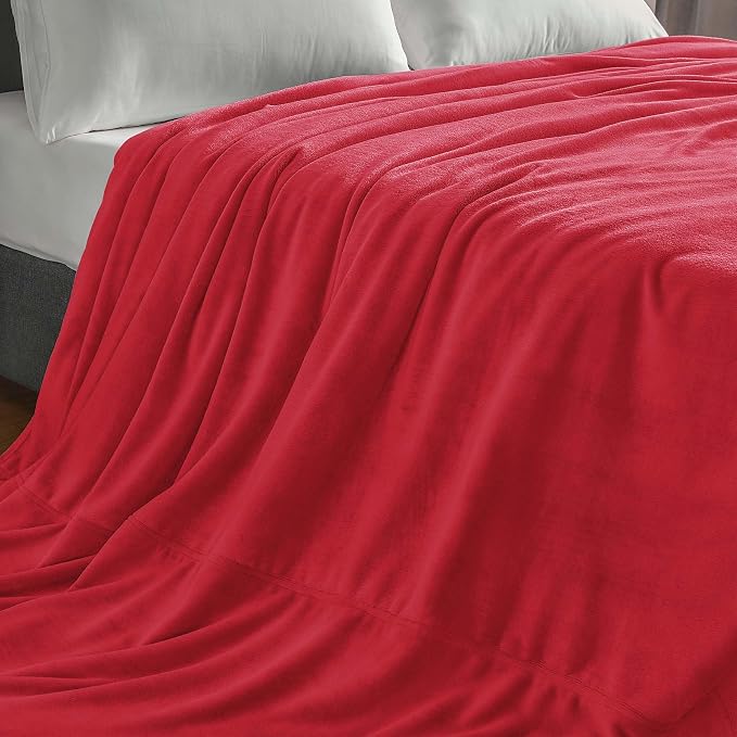 BEDELITE Fleece Blanket Soft Plush Oversized Bed Blanket Red 120"x120" | Ultra - Image 8