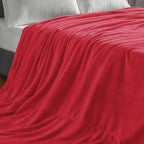 BEDELITE Fleece Blanket Soft Plush Oversized Bed Blanket Red 120"x120" | Ultra - Image 8