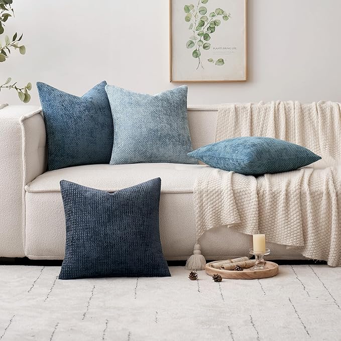 MIULEE Decorative Couch Throw Pillow Covers 18x18 Inch Coastal Blue 2 Pack | - Image 2