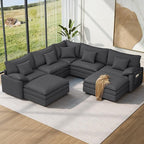 Vesgantti 101" V-Shaped Corner Couch Sectional, 7 Seat Customizable Modular by Vesgantti