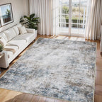 8x10 Area Rugs for Living Room Washable Bedroom Dining Room Brown Blue | Modern - Image 9