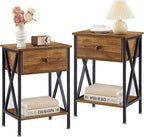 VECELO Nightstands Set of 2, Modern Bedside End Tables, Night Stands by VECELO
