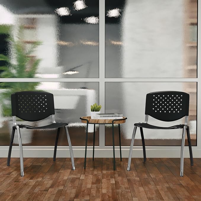 Flash Furniture HERCULES Series 880 lb. Capacity Black Plastic Stack Chair - Image 7