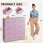 WLIVE 9 Drawer Dresser, Fabric Storage Tower - Image 3
