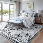 Rugflix 6x9 Area Rugs for Living Room, Washable Light Grey Large Rug | Machine - Image 7