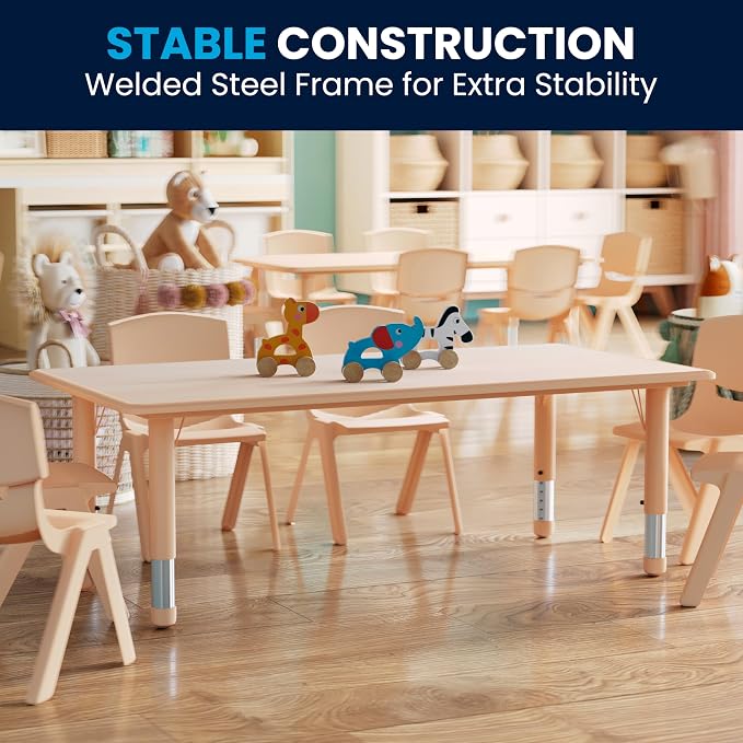 Flash Furniture Wren Adjustable Classroom Activity Table - Image 6