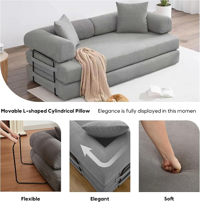 ZEIINPA Convertible Sleeper Sofa Bed - Image 7