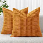 MIULEE Fall Decorative Throw Pillow Covers 16x16 Burnt Orange Pack of 2 | Soft by MIULEE