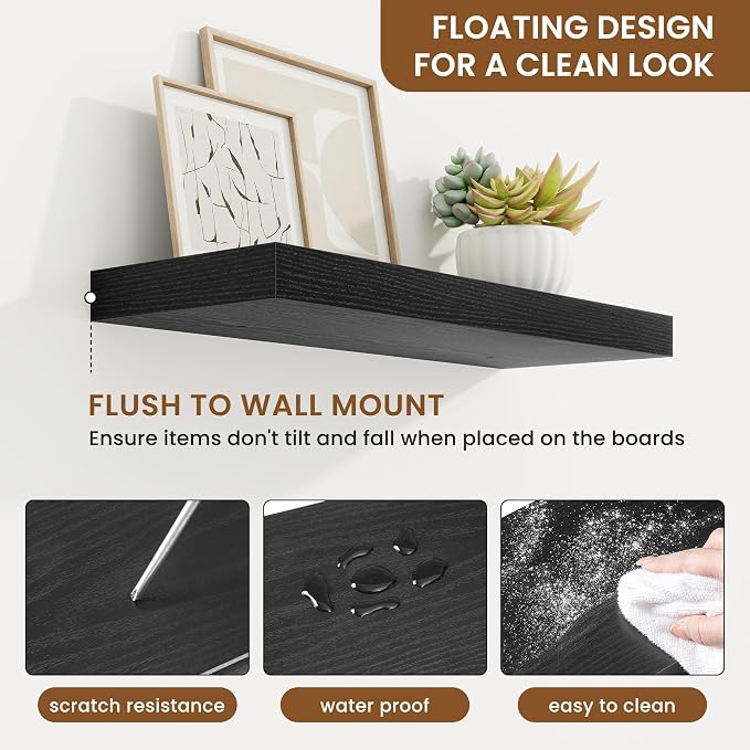 fuqing Floating Shelves for Wall, Wall Mounted Wood Floating Shelf - Image 5