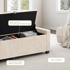 GRAINELL Storage Ottoman Bench, Upholstered Tufted Bedroom Bench - Image 5