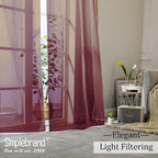Simplebrand Red Sheer Curtains 84 Inches Long, Light Filtering Rod Pocket Solid - Image 7