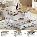Memobarco 40" Lift Top Coffee Table, 4 in 1 Multi-Function Lift Coffee Tables by MEMOBARCO