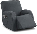 Oversized Recliner Chair Covers, 4-Piece Stretch Geometric Strokes Jacquard by Unknown