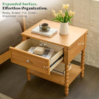 AMERLIFE 24" Wood Nightstand, Vintage Bedside Table - Image 6