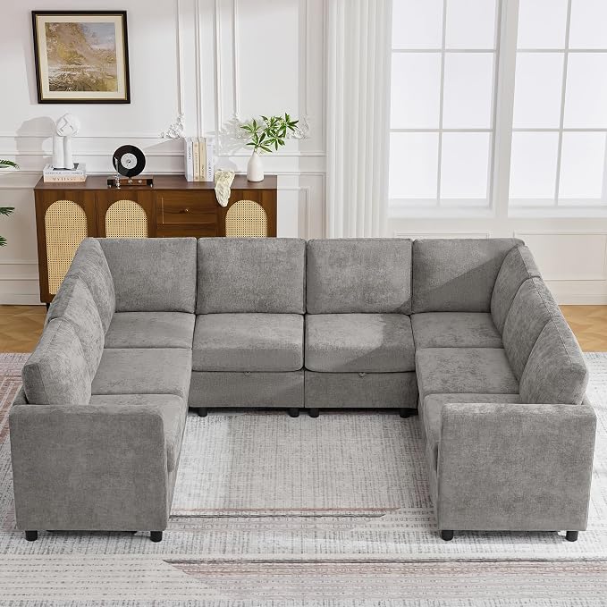 104'' U Shaped Modular Sofa, Sectional Couches by WUTUTUEE