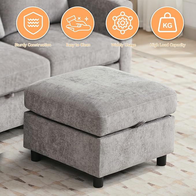 WUTUTUEE 25”Square Storage Ottoman Module - Image 6
