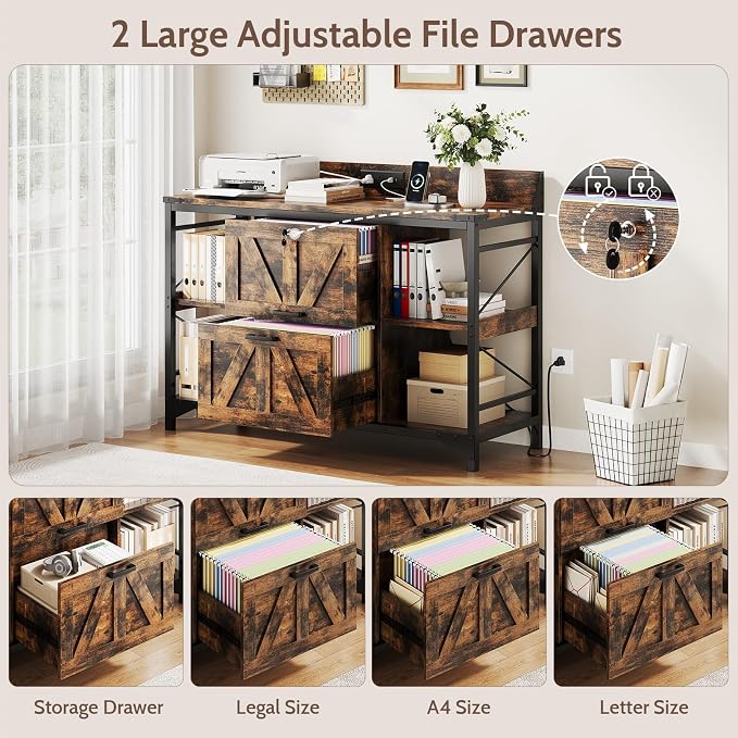 44" File Cabinet, Lateral Filing Cabinet - Image 3