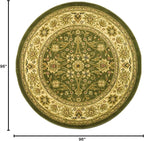 SAFAVIEH Lyndhurst Collection 8' Round Sage / Ivory LNH212C Traditional - Image 2