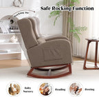 HCHAIRH Rocking Chair with Foot Rest, Teddy Wingback Nursery Rocking Chairs - Image 3