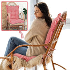 Lewtemi 2 Set Red Gingham Rocking Chair Cushion Village Ruffled Rocking Chair - Image 7