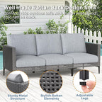 Jocoevol 5 Pieces Outdoor Patio Conversation Set – Rattan L-Shaped Corner Sofa - Image 5