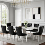 Henf 9 Pieces Faux Marble Dining Table Set by Henf
