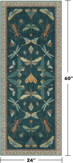 Brown and Green Kitchen Sink Runner Rug 2x5 - Image 2