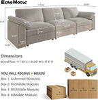 EASE MOOSE Sectional Modular Sofa, Comfty 3 Seat Cloud Couch, FSC Certified - Image 2