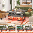 Aheaplus Coffee Table Lift Top Multi-Function Coffee Table Converts to Dining - Image 5