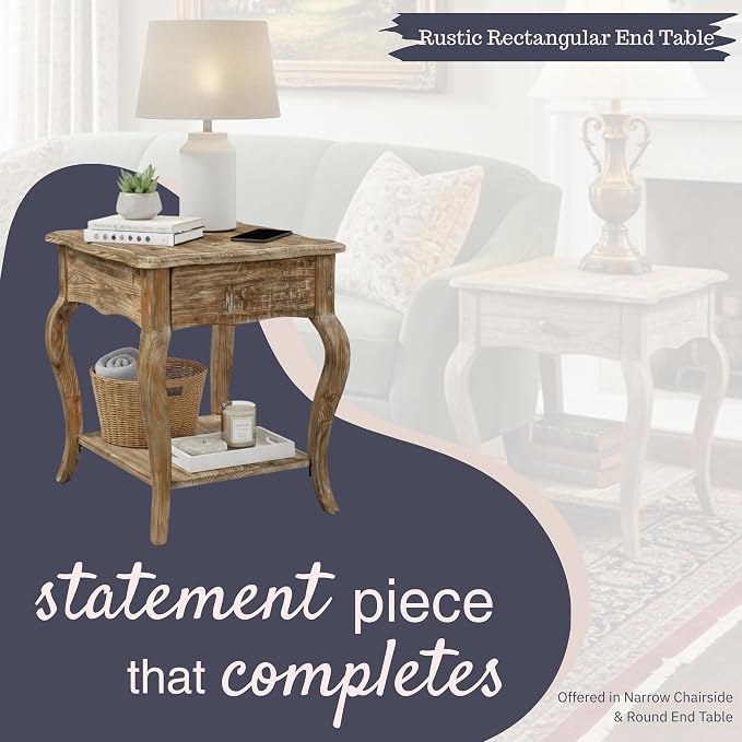 Austerity Rustic Solid Wood End Table - Image 4