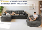 MAXYOYO L Shape Sectional Sofa Couch and Round Chaise Lounge, Modern Cloud Couch - Image 3
