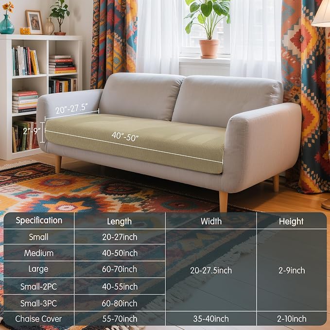 Hokway Couch Cushion Covers Stretch Cushion Covers Sofa Seat Cushion Slipcover - Image 3