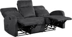 Lexicon Manual Reclining Sofa, Textured Microfiber Recliner Sofa, Wall Hugger - Image 10
