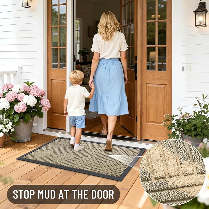 OLANLY Front Door Mat Outside Entrance 35x23, Waterproof Heavy-Duty Doormat | - Image 7