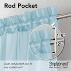 Simplebrand Sky Blue Sheer Curtains 90 Inches Long 2 Panels, Light Filtering - Image 5